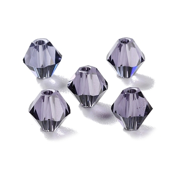 K9 Glass, Imitation Austrian Crystal Beads, Faceted, Bicone, Dark Slate Blue, 6x6x6mm, Hole: 0.9mm