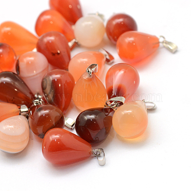 Platinum Drop Carnelian Pendants