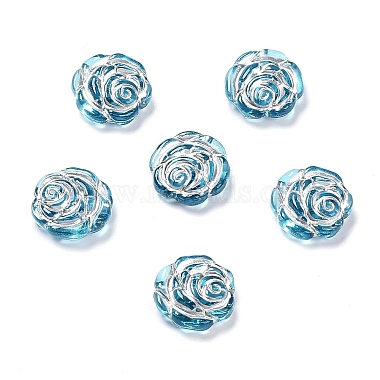 Deep Sky Blue Flower Acrylic Beads