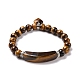Bracelets de perles en œil de tigre naturel avec breloque(BJEW-K164-B06)-1