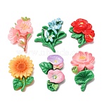 Opaque Resin Cabochons, Flower, Mixed Color, 21~35x20~32x7~10mm(RE-CBA0EC6-04)