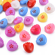 1-Hole Plastic Buttons, Apple, Mixed Color, 16x16x9mm, Hole: 2.5mm(BUTT-N018-062)