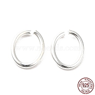 925 Sterling Silver Open Jump Rings, Oval, Silver, 18 Gauge, 7.5x6x1mm, Inner Diameter: 4.5x5.5mm, about 71pcs/10g(STER-NH0001-36G-S)