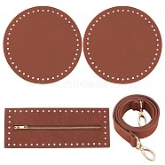 PU Leather with Alloy Shoulder Bag Making Kits, Handmade Bucket Bag, Purse Wallet Knitting Crochet Bag, Sienna, 81.5x2.4x0.35cm(DIY-WH0224-54B)