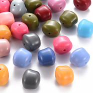 Opaque Acrylic Beads, Cuboid, Mixed Color, 13x14.5x11mm, Hole: 1.8mm, about 330pcs/500g(MACR-S373-12A)