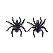 Rack Plating Alloy Halloween Style Pandants, Spider, Electrophoresis Black, 37x35.5x4mm, Hole: 1.7mm(PALLOY-O109-43EB)