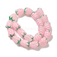 Handmade Lampwork Beads Strands, Grape, Pink, 17x12~13x12~13mm, Hole: 1.2~1.4mm, about 20pcs/strand, 13.39''(34cm)(LAMP-G162-05H)