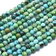 Natural Turquoise Beads Strands, Round, 3mm, Hole: 0.5mm, about 130pcs/Strand, 15.35 inch(39cm)(G-K305-01-A)