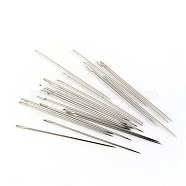 Iron Tapestry Needles, Platinum, 44x0.7mm, Hole: 3.5x0.5mm, about 23pcs/bag(IFIN-R219-33)