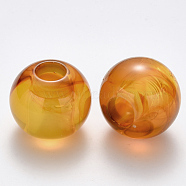 Acrylic Large Hole Beads, Imitation Gemstone Style, Rondelle, Sandy Brown, 36x31mm, Hole: 13mm, about 20pcs/500g(OACR-R074-04C)