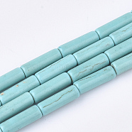 Synthetic Turquoise Beads Strands, Column, 13~13.5x4mm, Hole: 1mm, about 30pcs/strand, 15.7 inch(TURQ-S391-04)