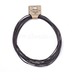 Cowhide Leather Cord Necklace Making, with 304 Stainless Steel Clasps, Stainless Steel Color, Coconut Brown, 15.7 inch(40cm)(MAK-G003-04A)