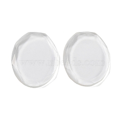 Glass Cabochons, Flat Back, Faceted, Oval, Clear, 38.5x29x4.5mm(GLAA-D016-11)