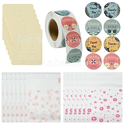 200Pcs Earring Displays Cards, with 2 Bags 2 Colors Transparent OPP Cellophane Bags and Thank You Self Adhesive Paper Stickers, Mixed Color, Displays Cards: 55x45mm, Bag: 9.9~10x6.9cm, about 95~100pcs/bag, 1 bag/color(CDIS-FS0001-16)