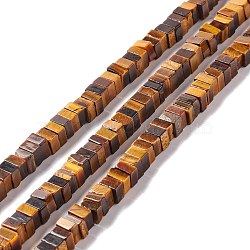 Natural Tiger Eye Beads Strands, Cube, 6x6x1.5~3mm, Hole: 1.4mm, about 112~113pcs/strand, 14.96~15.16 inch(38~38.5cm)(G-K326-06)