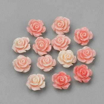 Synthetic Coral Beads, Camellia Flower, Coral, 10x10x6.5mm, Hole: 1mm