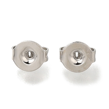 Rack Plating Brass Friction Ear Nuts, Cadmium Free & Lead Free, Long-Lasting Plated, Platinum, 4.5x5.5x3mm, Hole: 1mm