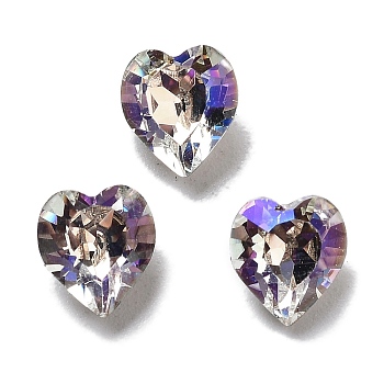 K9 Glass, Imitation Czech Rhinestone, Heart, Moonlight, 6.5x6x4mm