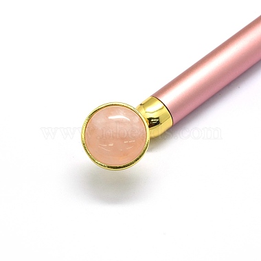 Palos de masaje eléctricos de cuarzo rosa natural(G-E515-13F)-2