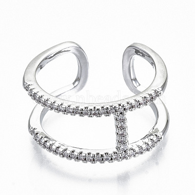 Brass Micro Pave Clear Cubic Zirconia Cuff Rings(RJEW-S045-020P-NR)-3
