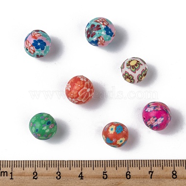 Handmade Flower Pattern Polymer Clay Beads(CLAY-Q175-M)-3