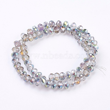 Chapelets de perles en rondelles facettées en verre électrolytique(X-EGLA-S010-6)-2