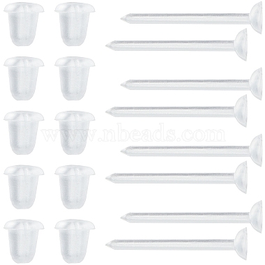 Clear Flat Round Plastic Earring Settings