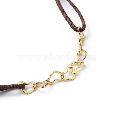 Adjustable Brass Heart Link Bracelets(BJEW-JB05420)-3