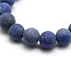 Chapelets de perle ronde en lapis-lazuli mat naturel(G-M064-4mm-08)-2