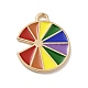 Rainbow Color Alloy Enamel Pendants(ENAM-G208-21KCG)-1