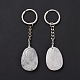Natural Quartz Crystal Teardrop with Spiral Pendant Keychain(KEYC-A031-02P-06)-1