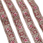 Polyester Embroidery Paillette Ribbon, Clothes Accessories, Dark Red, 1-5/8 inch(41mm)(OCOR-WH20003-37D)