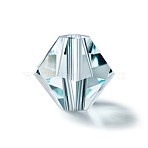 Preciosa&reg Crystal Beads, Czech Crystal, Bicone(451 69 302 Rondelle), 60001 Silver Aquamarine, 6mm, Hole: 1mm(X-PRC-BA6-60001)