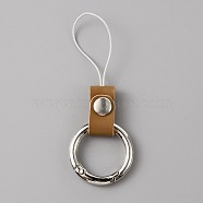 Leather and Zinc Alloy Mobile Phone Finger Rings, Finger Ring Short Hanging Lanyards, Chocolate, 7.8cm(AJEW-WH0307-53A)