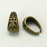 Tibetan Style Snap on Bails, Antique Bronze, Lead Free and Cadmium Free, 13.5x11.5x6mm, Hole: 7x11mm(X-K0PCR071)