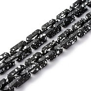 Spray Painted CCB Plastic Cable Chains, Rectangle, Black, 28x21x6mm, 39.37 inch(1m)/strand(AJEW-JB01046-02)
