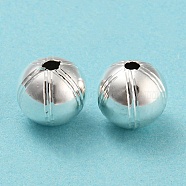 Eco-friendly Brass Beads, Cadmium Free & Lead Free, Long-Lasting Plated, Round, 925 Sterling Silver Plated, 10mm, Hole: 1.5mm(KK-M257-05A-S)
