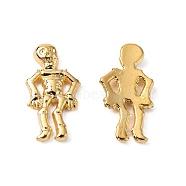 Halloween Jewelry, Alloy Cabochons, Nail Art Decoration Accessories for Women, Human Skeleton, Golden, 10.7x5.5x1.3mm(X-MRMJ-WH0058-31G)