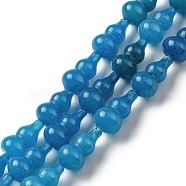 Natural White Jade Beads Strands, Dyed, Gourd, Royal Blue, 17.5~18.5x9.5~10mm, Hole: 1.2mm, about 23~24pcs/strand, 16.14~16.34 inch(41~41.5cm)(G-C039-B05)