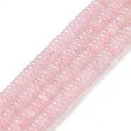 Natural Rose Quartz Beads Strands, Rondelle, 6~6.5x2~2.5mm, Hole: 1mm, about 181~191pcs/strand, 15.16~15.35''(38.5~39.1cm)(G-Q159-B14-01)