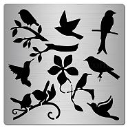 Stainless Steel Cutting Dies Stencils, for DIY Scrapbooking/Photo Album, Decorative Embossing DIY Paper Card, Matte Stainless Steel Color, Bird Pattern, 16x16cm(DIY-WH0238-055)