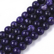 Natural Charoite Beads Strands, Dyed, Round, 6mm, Hole: 1mm, about 66pcs/strand, 15.75 inch(40cm)(G-S150-57-6mm)