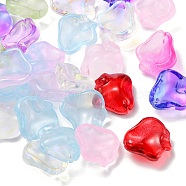 35Pcs Transparent Spray Painted Glass Pendants, Petal Shape Charms, Mixed Color, 15.5~16x15~15.5x6.5~7mm, Hole: 1.2mm(GLAA-YW0001-62)