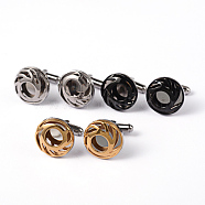 Flat Round 304 Stainless Steel Cufflinks, Mixed Color, 20.5mm(STAS-H317-75)
