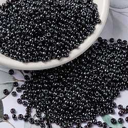 MIYUKI Round Rocailles Beads, Japanese Seed Beads, (RR171) Dark Smoky Amethyst Luster, 8/0, 3mm, Hole: 1mm, about 422~455pcs/bottle, 10g/bottle(SEED-JP0009-RR0171)
