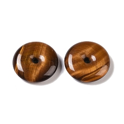 Natural Tiger Eye Pendants, Donut/Pi Disc Charms, 27x7mm, Hole: 3mm(G-I361-08A)