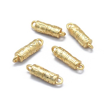 Brass Links connectors, Long-Lasting Plated, Column, Golden, 15x4mm, Hole: 1.2mm