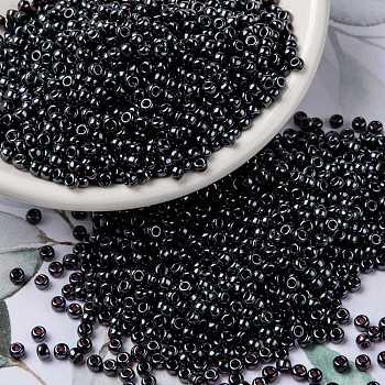 MIYUKI Round Rocailles Beads, Japanese Seed Beads, (RR171) Dark Smoky Amethyst Luster, 8/0, 3mm, Hole: 1mm, about 422~455pcs/bottle, 10g/bottle