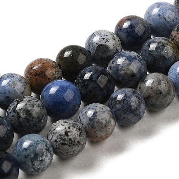 Natural Dumortierite Quartz Beads Strands, Round, 8~8.5mm, Hole: 1.2mm, about 49pcs/strand, 14.96~15.24''(38~38.7cm)