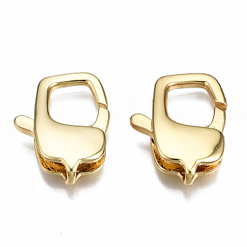 Brass Lobster Claw Clasps, Nickel Free, Real 16K Gold Plated, 19.5x15x4.5mm, Hole: 1.8mm